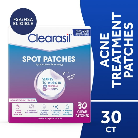 Clearasil Rapid Rescue Day and Night Acne Spot Patches, 30 Count