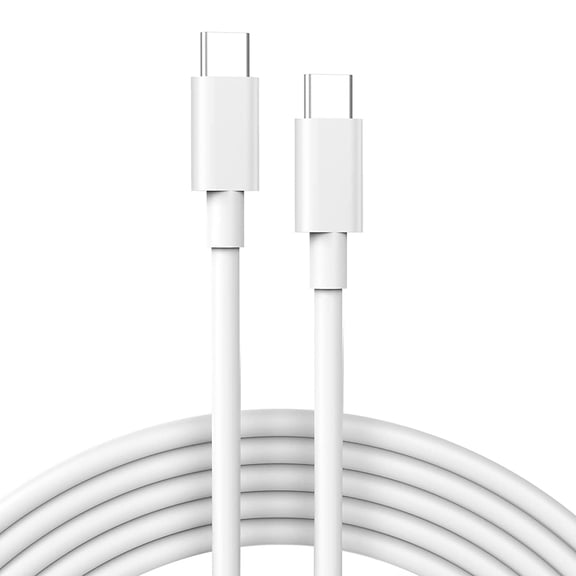 CLS 6.6' USB C to USB C Cable, White, 480Mbps