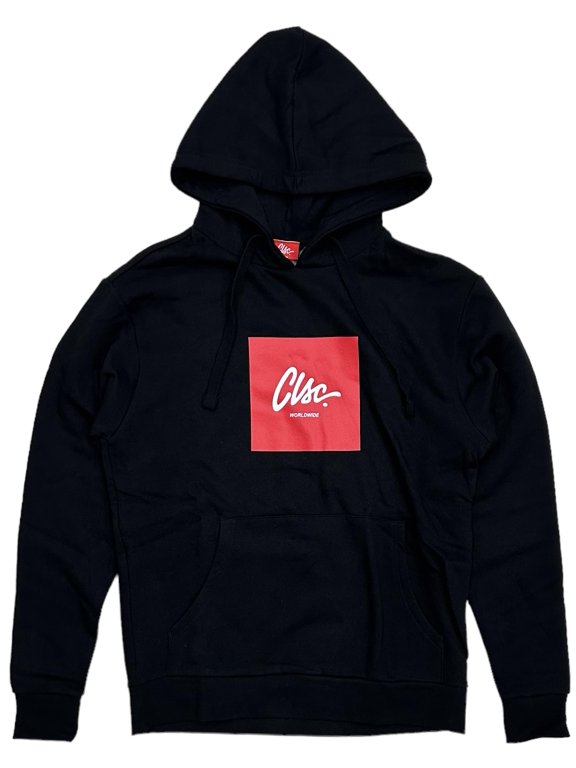 Life Streetwear Clothing Men's Box Logo Graphic Fleece Hoodie Sweatshirt (X-Large, Black)