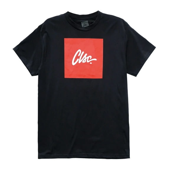 CLSC Life Streetwear Clothing Men's Box Logo Graphic Print Tee T-Shirt (Medium, Black)