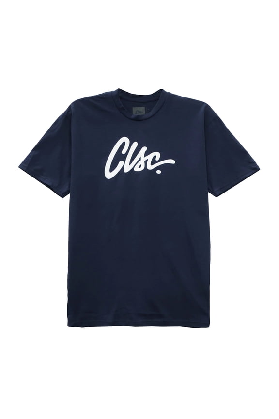 Life Streetwear Clothing Men's Cursive Script Logo Tee T-Shirt (X-Large, Navy)