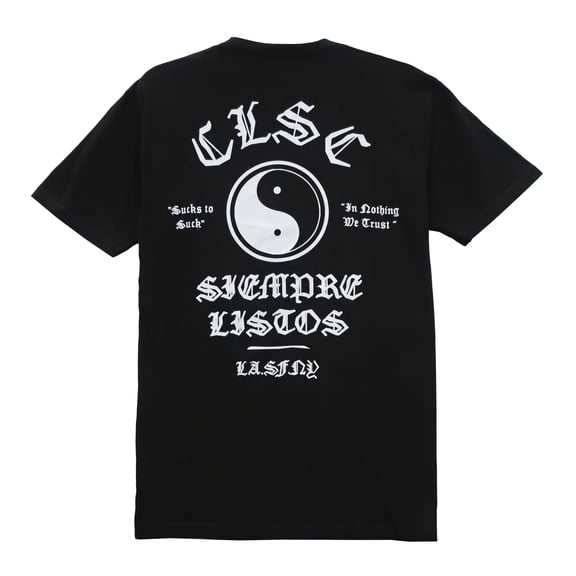 CLSC Life Streetwear Clothing Men's Ying & Yang Graphic Print Tee T-Shirt (X-Large, Black)