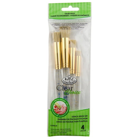 Royal & Langnickel Clear Choice 4pc Standard Stencil Brush Set