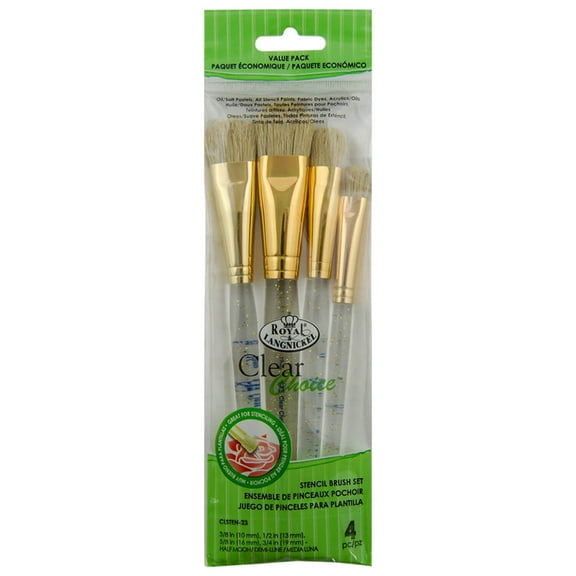 CLSTEN-23 | Clear Choice 4pc Half Moon Stencil Brush Set