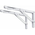 thumbnail image 1 of CLT 12" White Folding Shelf Brackets Max. Load 330 lb, Heavy Duty DIY Wall Mounted Shelf Bracket Space Saving for Table Work Bench, Pack of 2, 1 of 5