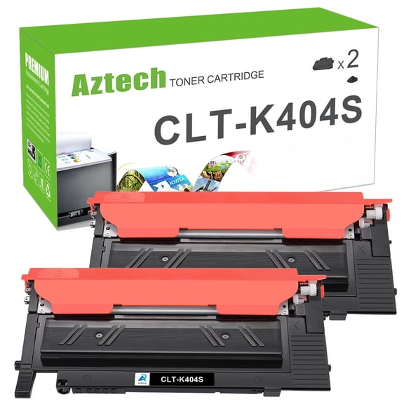Aztech CLT-K404S K404S Toner Cartridge for Samsung C430W C480FW C480FN Printer, Black, 2 Count, 1 Pack
