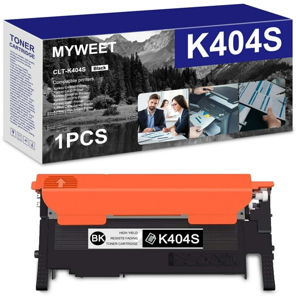 CLT-K404S (1 Black) Toner Cartridge High Yield Compatible for Samsung K404S 404S Work with Samsung Xpress C430 C430W C480 C480FW C480FN C43x C48x Printers