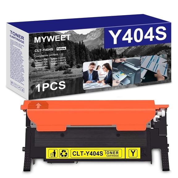 CLT-Y404S (1 Pack Yellow) Toner Cartridge High Yield Compatible for Samsung CLT-Y404S 404S for Xpress C43x C430W C430 C480FN C480FW C48x C480 Printer