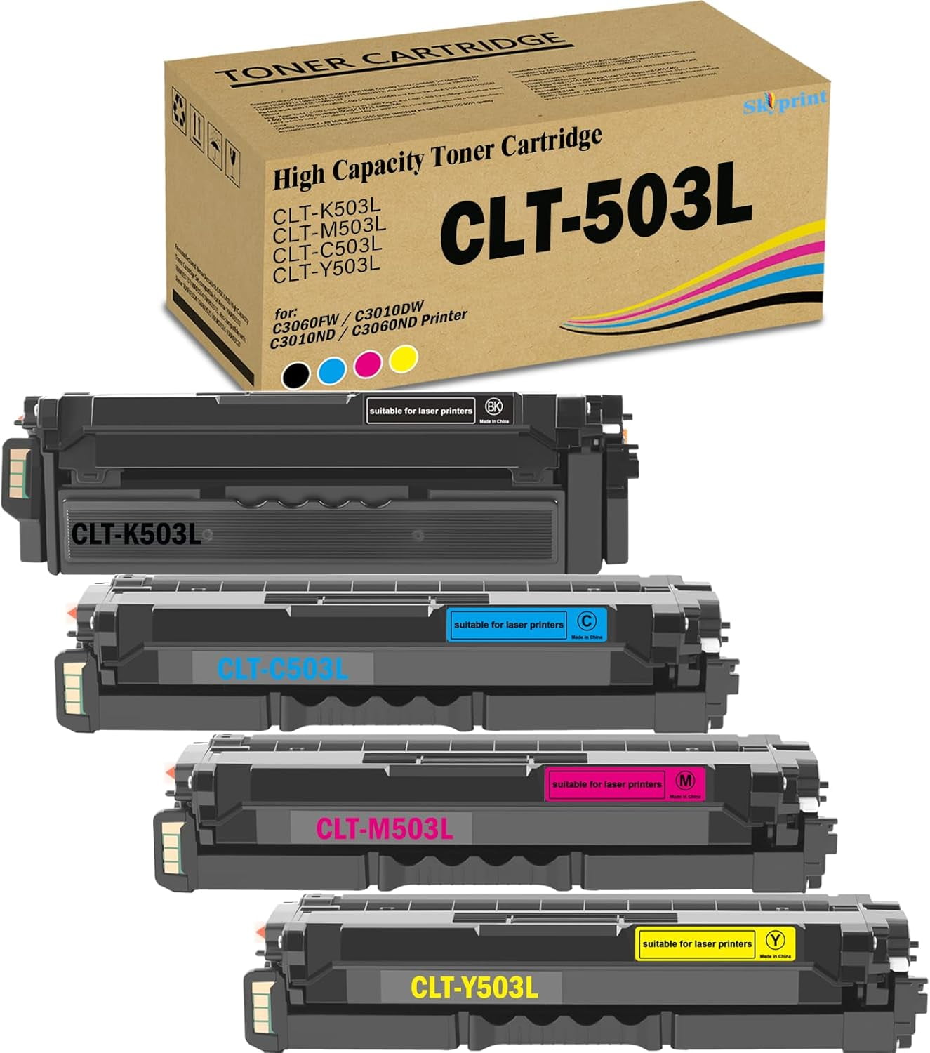 CLT503 CLT-503L Toner Cartridge Black Cyan Magenta Yellow Compatible ...