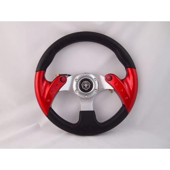 CLUB CAR PRECEDENT RED 12.5" steering wheel golf cart with Adapter 3 spoke"