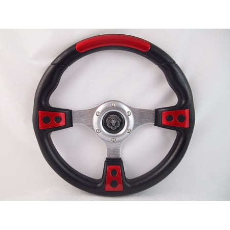 CLUB CAR PRECEDENT RED steering wheel golf cart WITH Adapter 3 spoke"