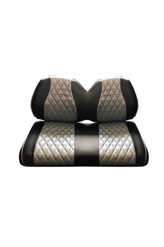 CLUB CAR PRECEDENT / YAMAHA DRIVE AND G29 Front Seat Covers | Diamond Stitching | black&silver