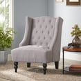 thumbnail image 1 of CLUB CHAIR Wingback Birch Wood Legs Button-tufted Diamond Stitch, 1 of 5