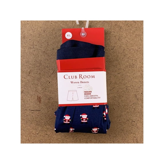 CLUBROOM Intimates Navy Holiday Boxers Underwear M
