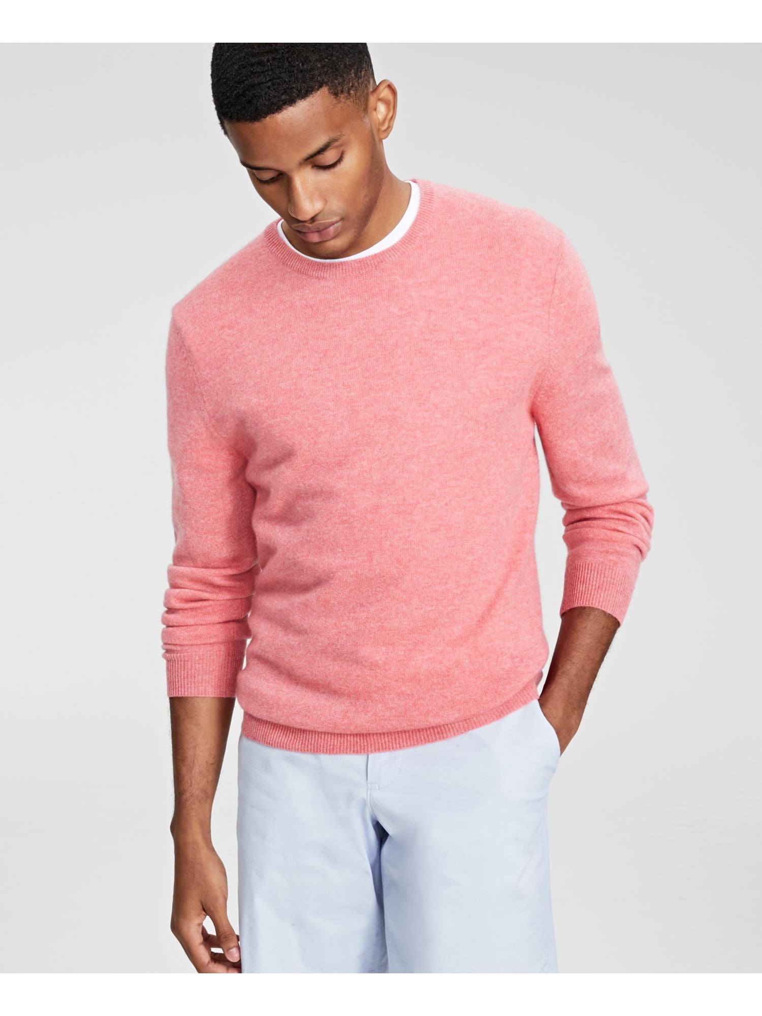 CLUBROOM LUXURY Mens Pink Crew Neck Classic Fit Pullover Sweater XXL