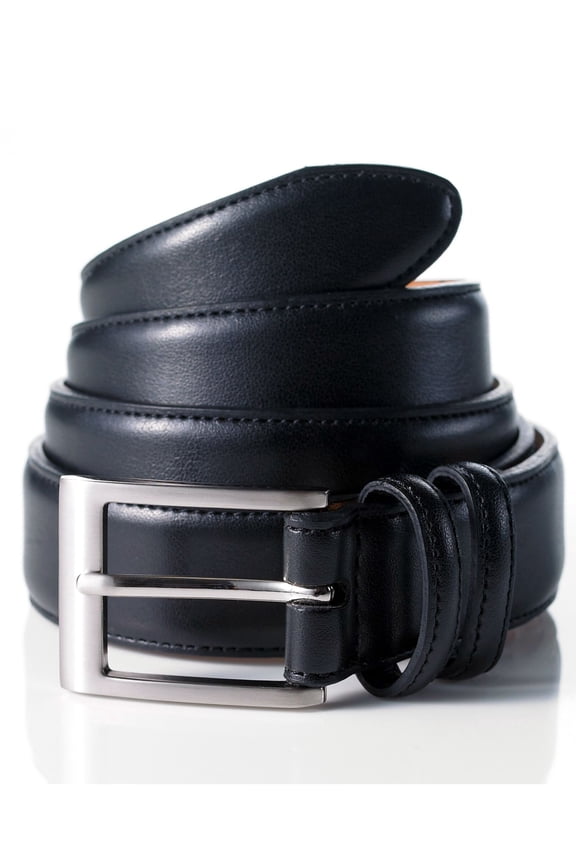 CLUBROOM Mens Black Double-Loop Strap Keeper Synthetic Casual Belt 32
