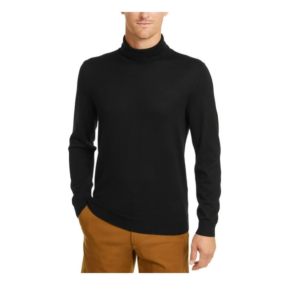 CLUBROOM Mens Black Turtle Neck Pullover Sweater M