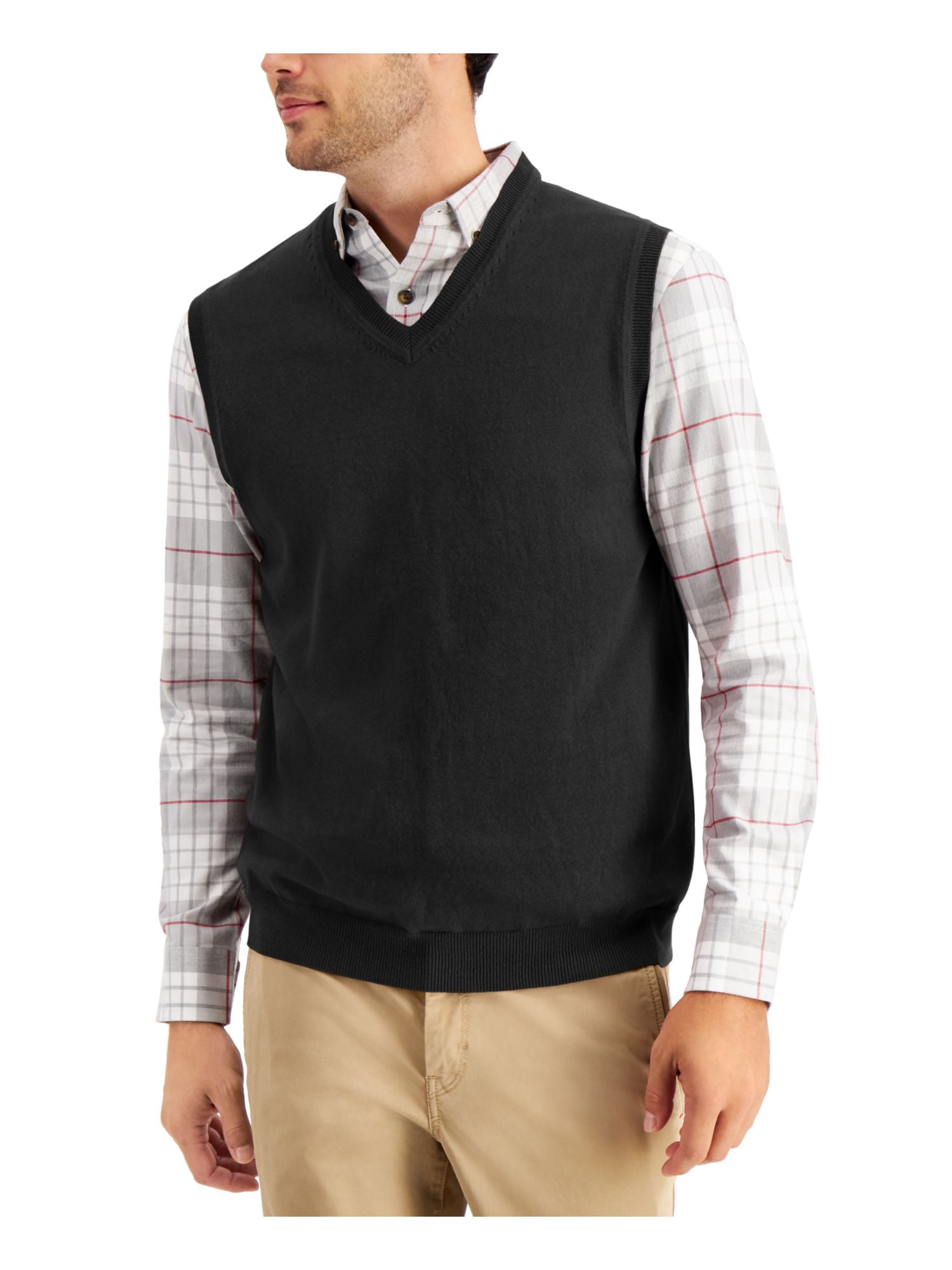 V Neck Vest in Black