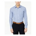 thumbnail image 1 of CLUBROOM Mens Blue Striped Collared Performance Stretch Dress Shirt 17.5- 32/33, 1 of 2
