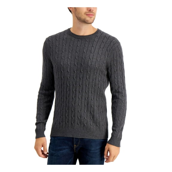 CLUBROOM Mens Gray Crew Neck Classic Fit Pullover Sweater M