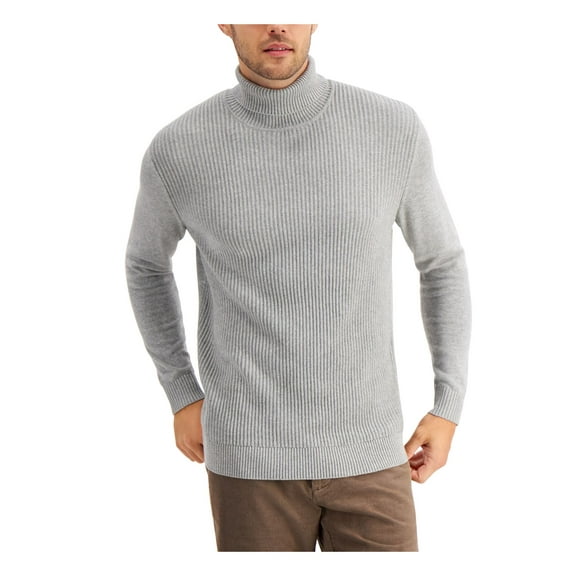 CLUBROOM Mens Gray Long Sleeve Turtle Neck Classic Fit Pullover Sweater M