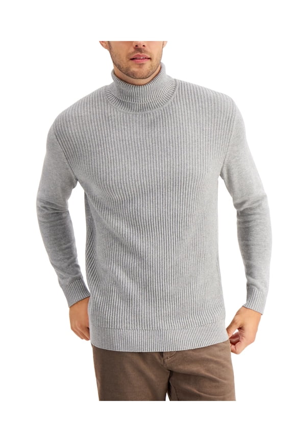 CLUBROOM Mens Gray Long Sleeve Turtle Neck Classic Fit Pullover Sweater M