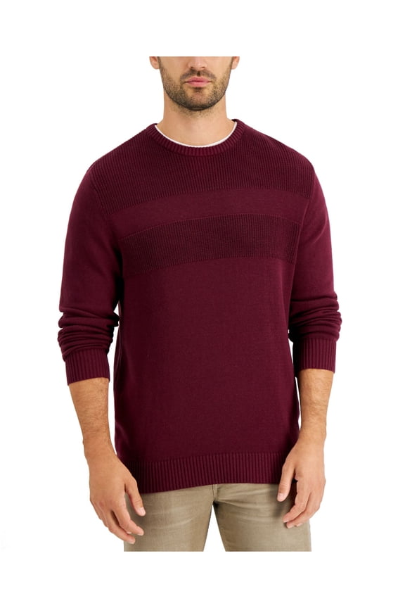 CLUBROOM Mens Maroon Crew Neck Classic Fit Pullover Sweater XXL