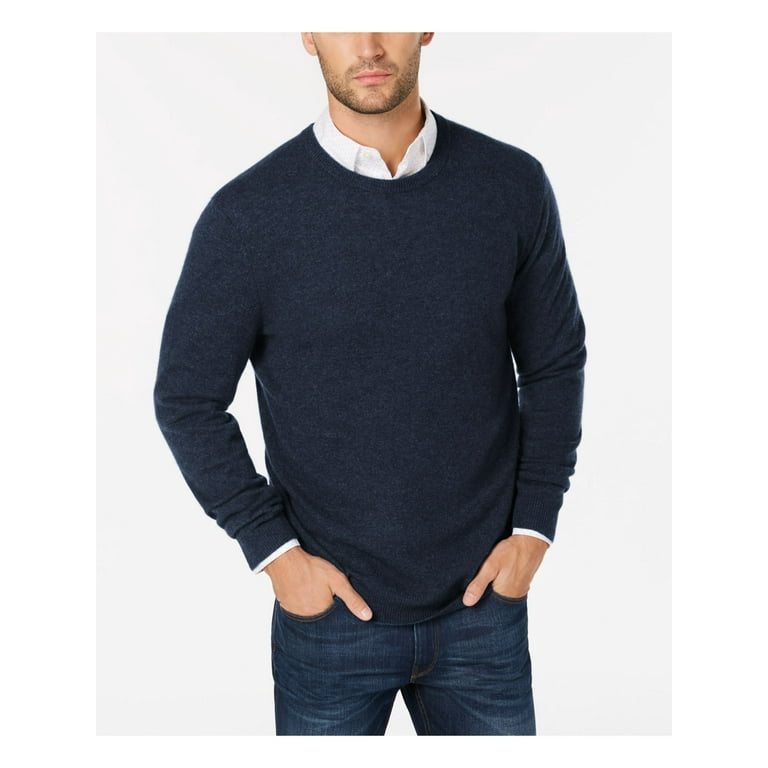 CLUBROOM Mens Navy Heather Crew Neck Classic Fit Pullover Sweater XL