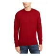 CLUBROOM Mens Red Lightweight, Long Sleeve Crew Neck Classic Fit Wool