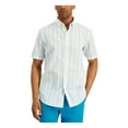 thumbnail image 1 of CLUBROOM Mens White Striped Classic Fit Button Down Casual Shirt S, 1 of 2