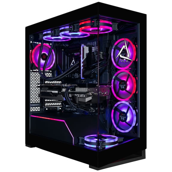 CLX Horus Liquid Cooled AI Gaming Desktop Computer, Intel Core Ultra 9 285K 3.7GHz, 48GB RAM, 2TB SSD, NVIDIA GeForce RTX 5080 16GB, Windows 11 Home, Black