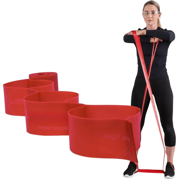 CLX Resistance Band with Loops, 5-Foot Non-Latex Exercise Band for Mobility, Rehab, Stretching &  Workouts, Color-Coded Resistance Levels