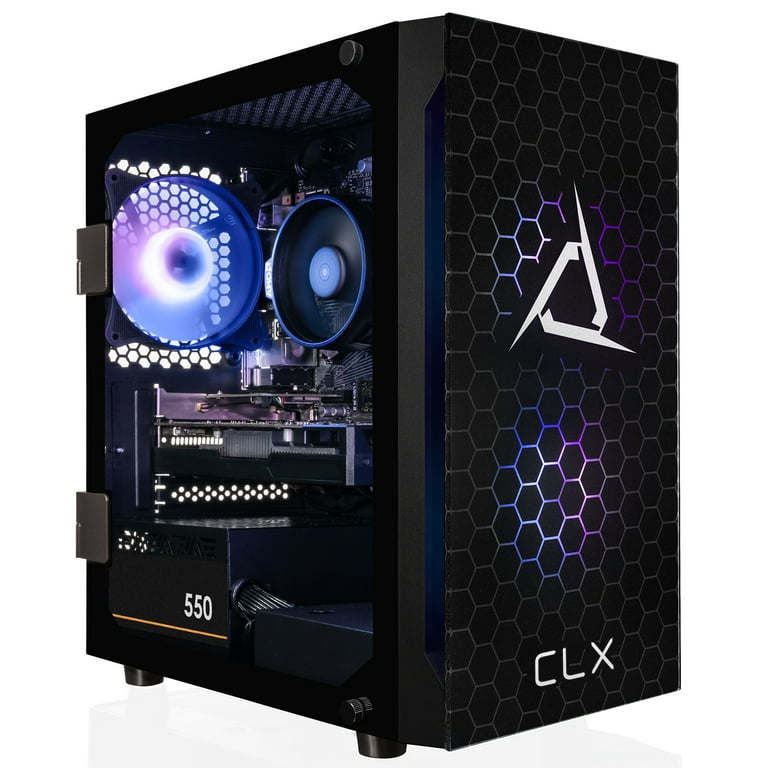CLX SET Gaming Desktop - AMD Ryzen 5 5500 3.6GHz 6-Core Processor, 8GB DDR4  Memory, Radeon RX 6400 4GB GDDR6 Graphics, 500GB SSD, WiFi, Windows 11 Home  64-bit 