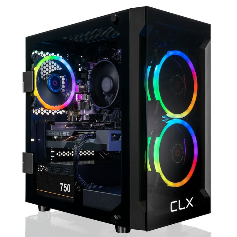CLX SET Gaming Desktop AMD Ryzen 7 5700X 3.4GHz 8 Core Processor 16GB DDR4 Memory GeForce RTX 4060 Ti 8GB GDDR6 Graphics 1TB SSD 2TB HDD WiFi