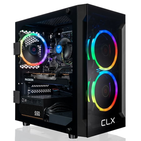 CLX SET Gaming Desktop - Intel Core i5 11400F 2.6GHz 6-Core Processor, 16GB DDR4 Memory, Radeon RX 6500 XT 4GB GDDR6 Graphics, 1TB NVMe M.2 SSD, WiFi, Windows 11 Home 64-bit