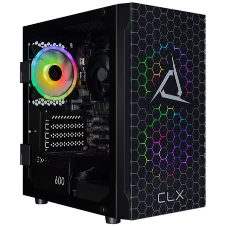 CLX SET TGMSETIGE4901BM Gaming Desktop Computer, AMD Ryzen 5 8600G, 16 GB, 500 GB PCI Express NVMe SSD, Mini-tower, Black