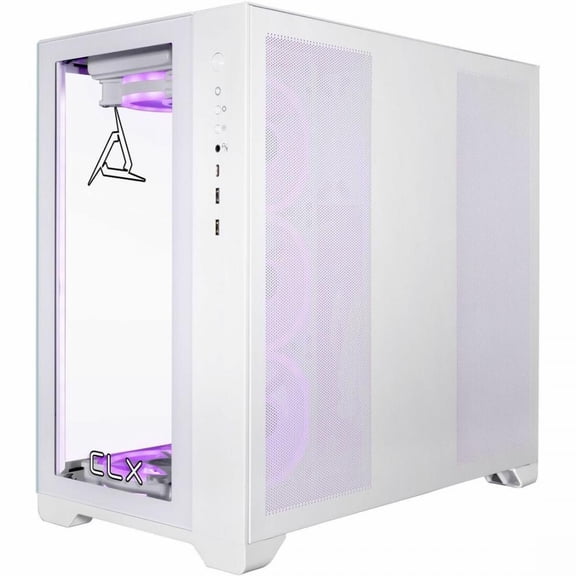 CLX SET Gaming Desktop Computer - AMD Ryzen 7 7800X3D - 64 GB - 6 TB HDD - 2 TB SSD - Mid-tower - White - AMD Chip - Windows 11 Home 64-bit - NVIDIA GeForce RTX 5070 12 GB GDDR7 - IEEE 802.11ax - 8...