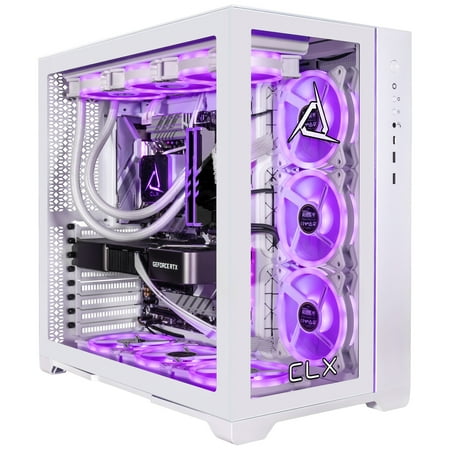 CLX SET Gaming Desktop - AMD Ryzen 7 7800X3D - 64GB DDR5 5600 Memory - GeForce RTX 5070 - 2TB NVMe M.2 SSD, 6TB HDD - White