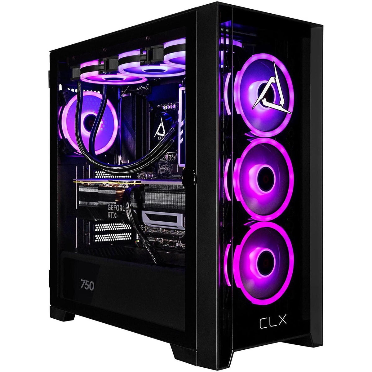 CLX SET Liquid Cooled Gaming Desktop Computer, Intel Core Ultra 7 265F 2.4GHz, 32GB RAM, 2TB SSD, NVIDIA GeForce RTX 5070 12GB, Windows 11 Home, Black