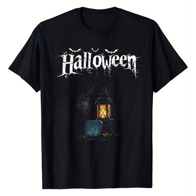 CLXMCS Ghost Lantern Mini Tombstone519 Graphic T Shirts, Short Sleeve