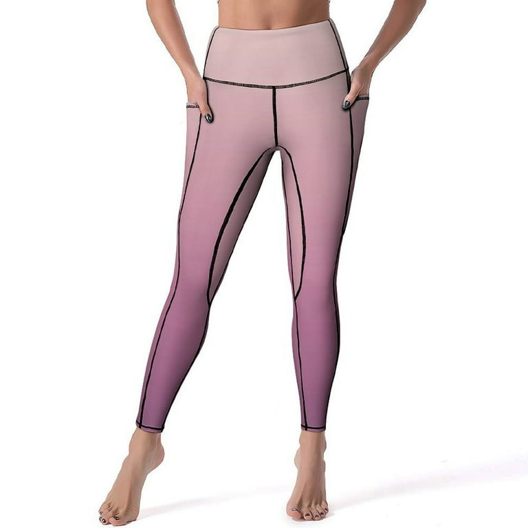CLXMCS Mauve to Dusty Rose 1767 Women s Leggings High Waisted Yoga Pants Leggings with Pockets Yoga Pants for Workout Walmart