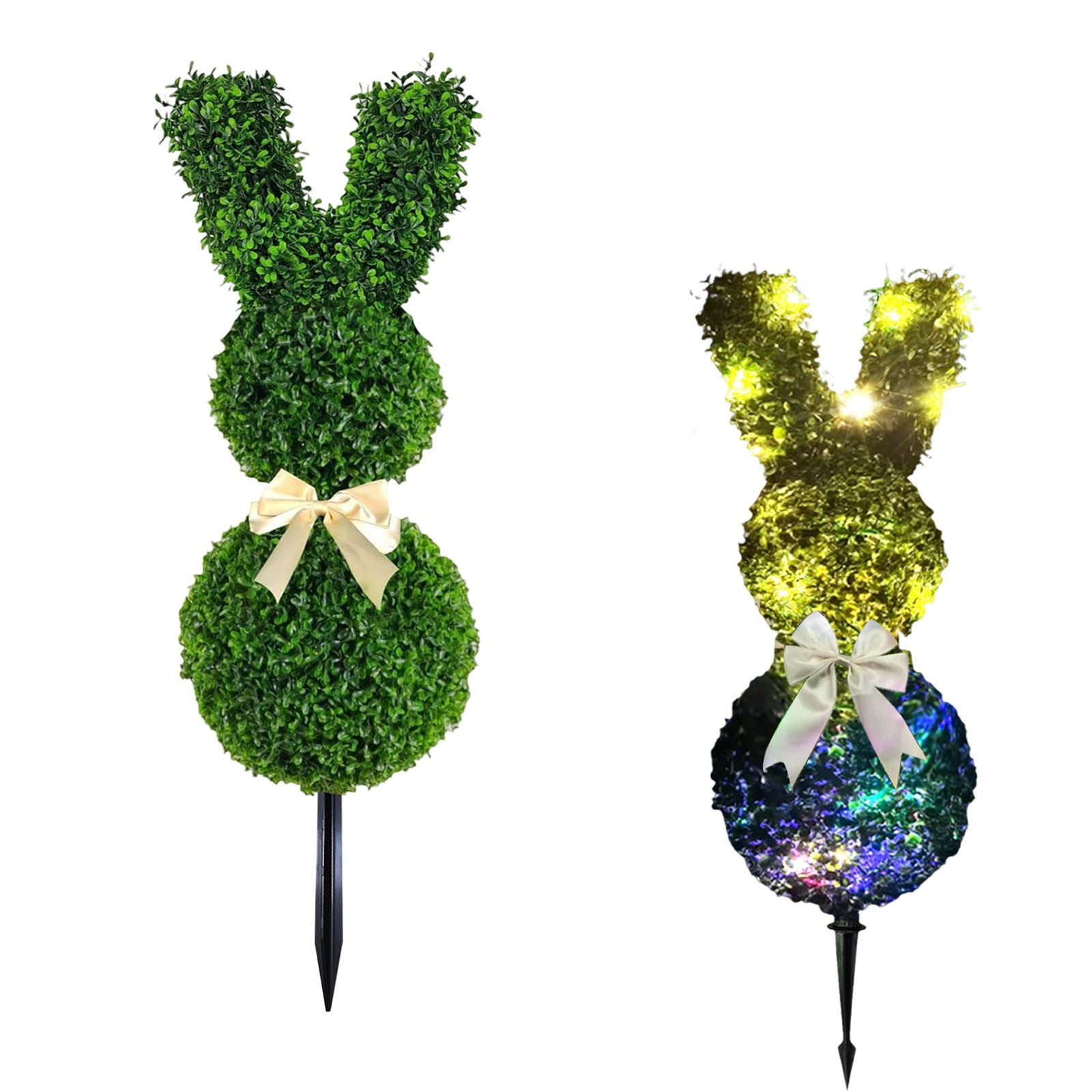 CLZOUD 2 Pack 2.3ft or 3ft Artificial Bunny Topiary Outdoor Rabbit ...