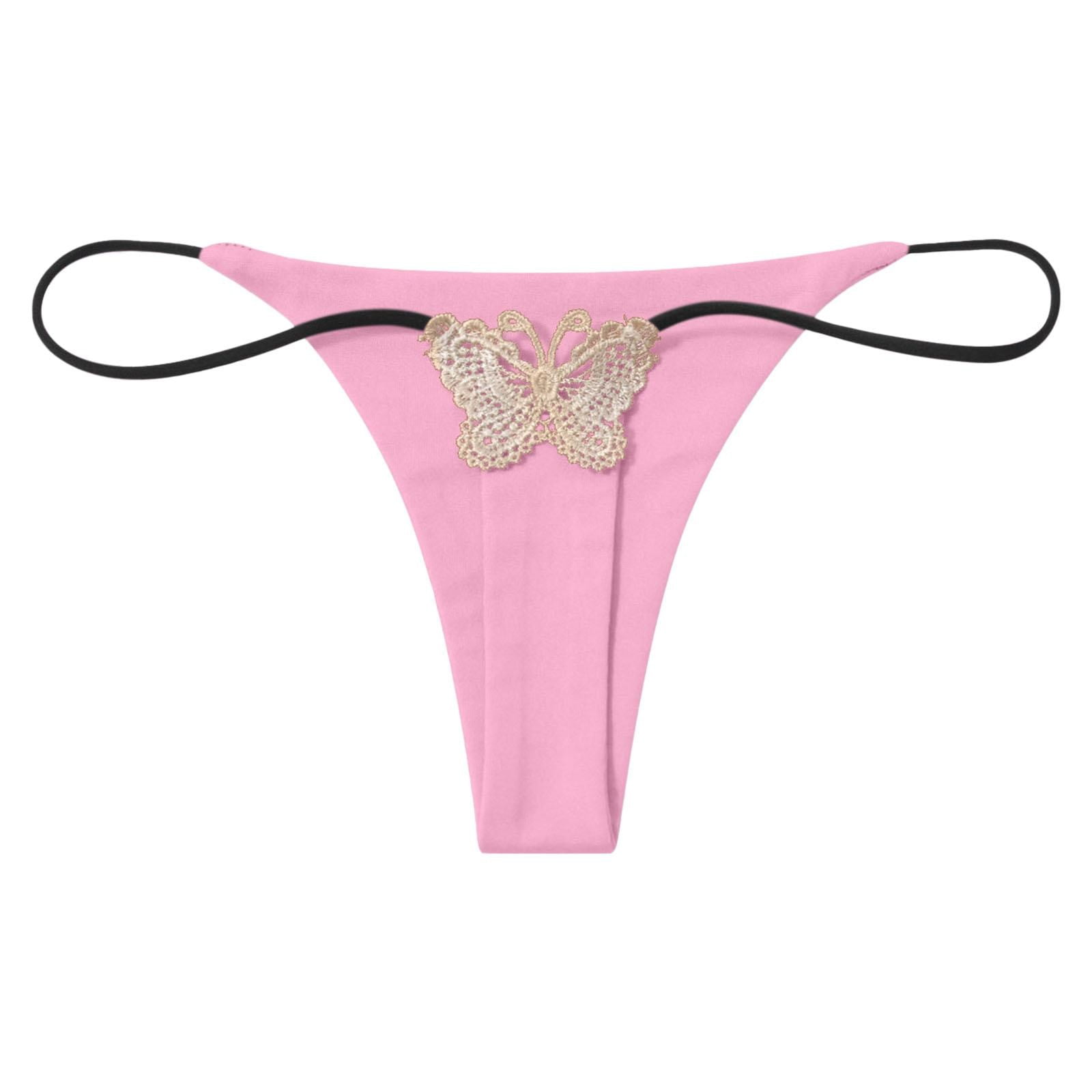 CLZOUD Cheeky Plus Size Underwear Pink Polyester Women's Low Waist