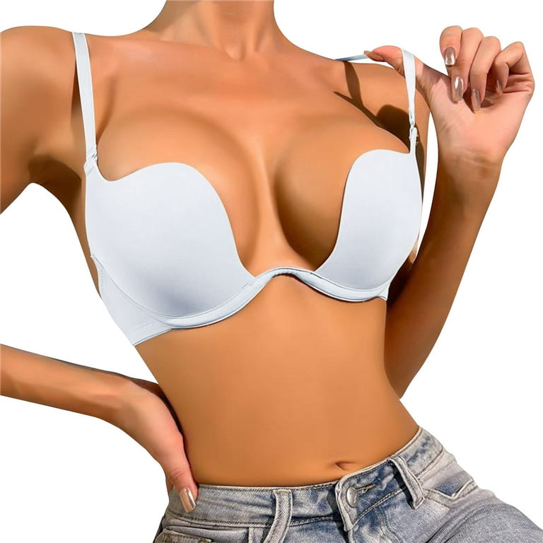 CLZOUD Comfort Shaping Bras for Women White Custom Plus Size Push Up Hide  Back Side Sculpting Uplift Seamless Women Body Shaping Bra Body Shapewear  with Bra 85B 