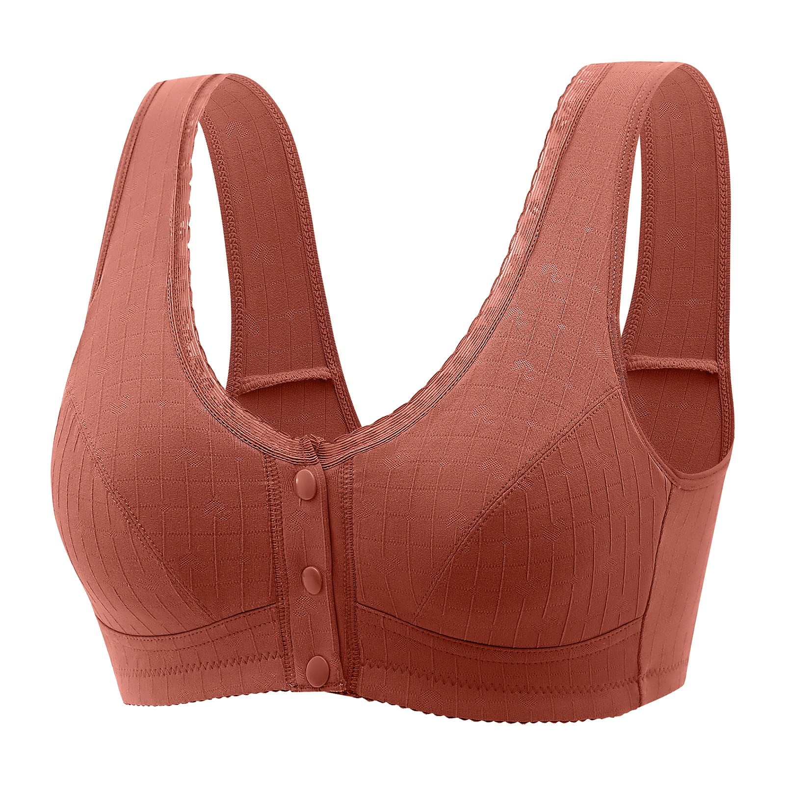 CLZOUD Comfort Bra Women's Front Buckle for Middle Aged and Elderly Thin  Soft Cotton Without Steel Ring Wide Shoulder Strap Tank Top Bra 