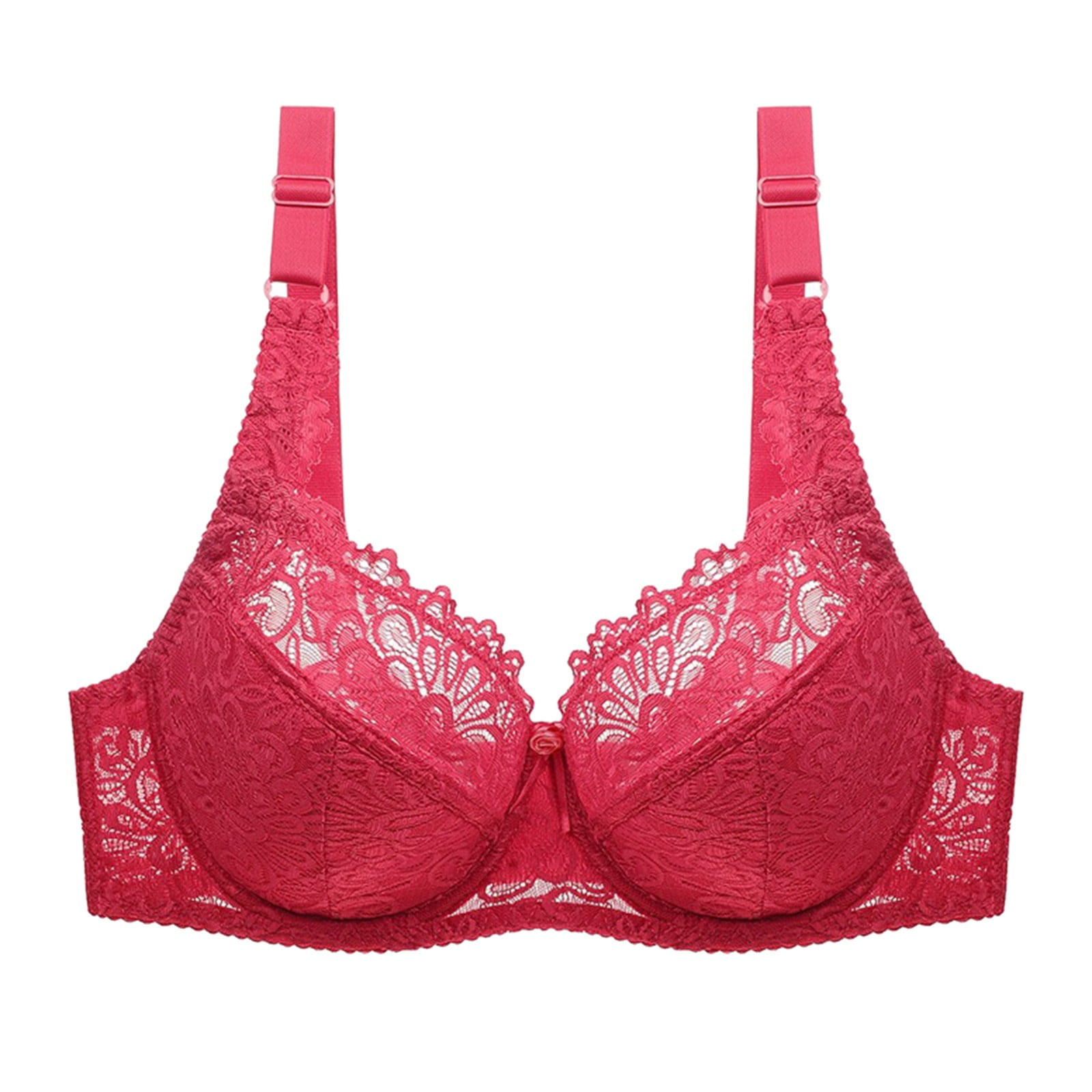  Women Sexy Lace Bra Thorn Plus Size Underwear Bra Front Closure  Wireless Bras for Women (Red, 85D) : Clothing, Shoes & Jewelry
