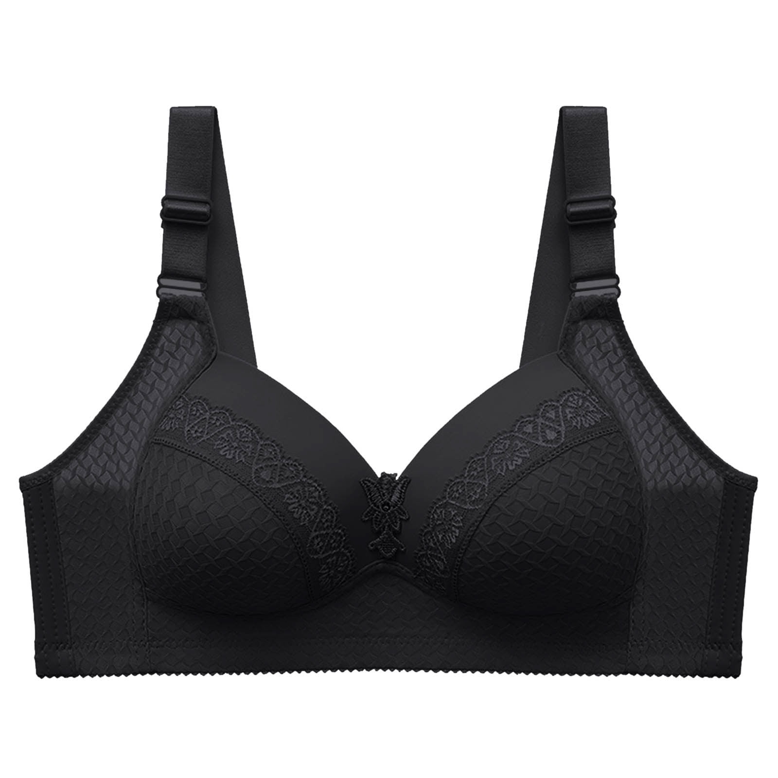CLZOUD Full Support Bras for Women Black Polyester,Spandex Womens Blissful  Benefits Bra Wire Push Up Full Coverage Smoothing Everyday Bra Comfort Flex