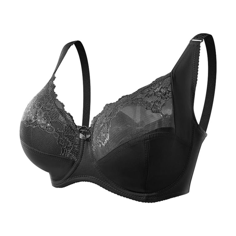 CLZOUD Full Support Bras for Women Black Women's Border Large Underwear In  Europe and America G Cup Large Lace Thin Style Steel Ring and Double Bra L