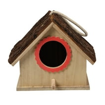 CLZOUD Large Bird House Wood Wooden Hanging Standing Birdhouse Outdoor Garden Decor Multicolor