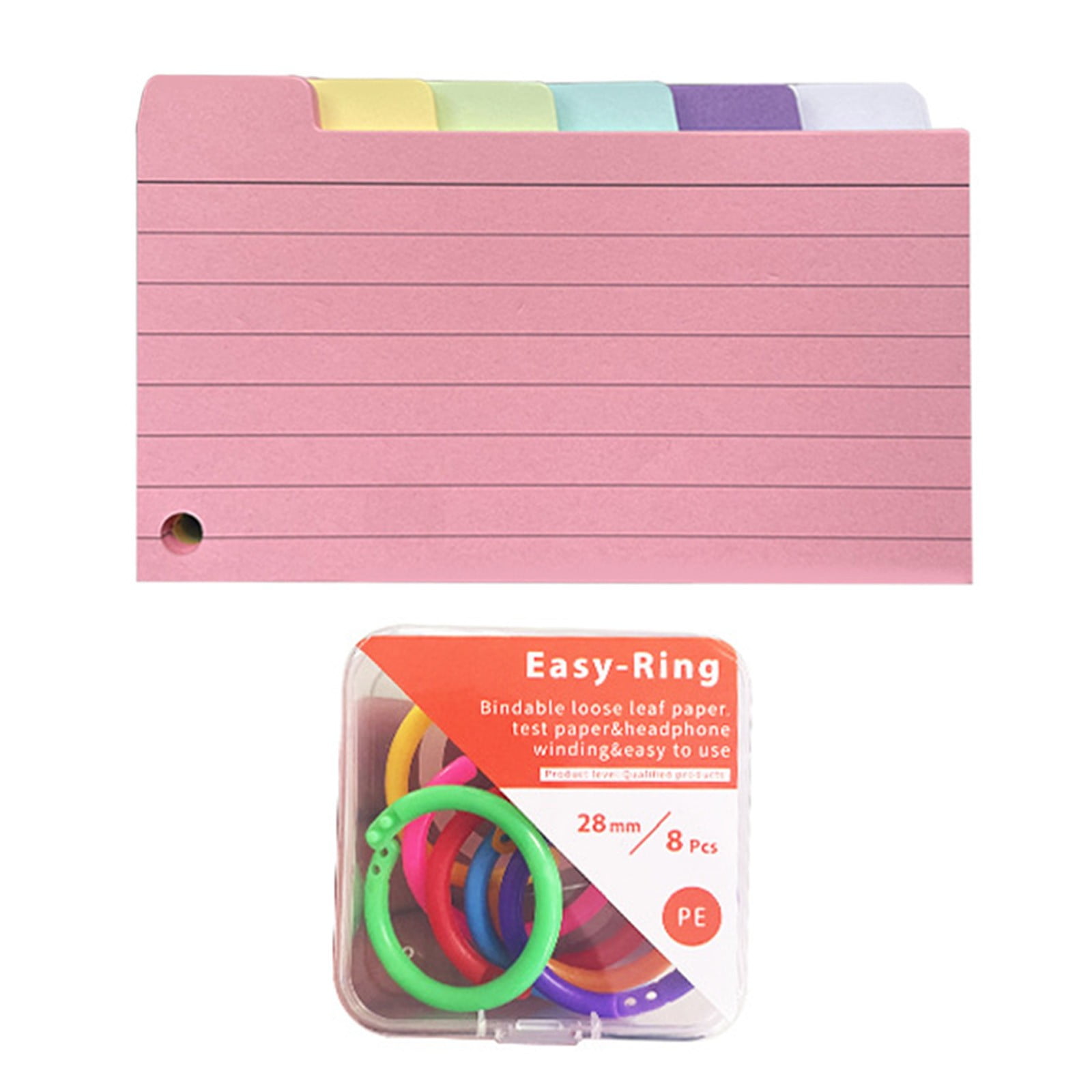 Boring index cards + washi tape = cute for notes and listsTry with  colored note cards. Punch & put on a ring?